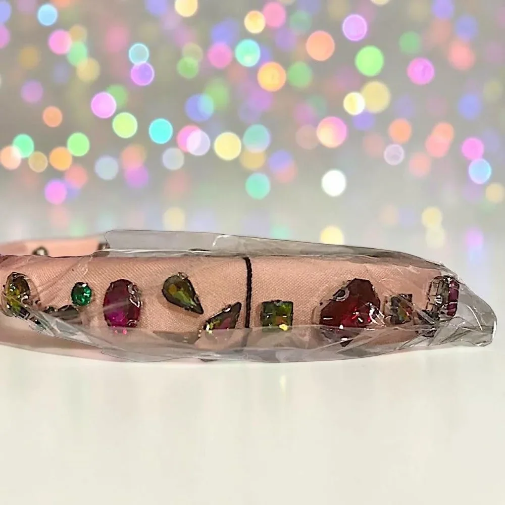ZAXIE by Stefanie Taylor - Padded Jewel Headband - Pink MSRP $48